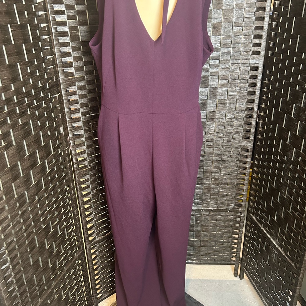 Calvin Klein aubergine gold hardware jumpsuit size 12 - Picture 5 of 13